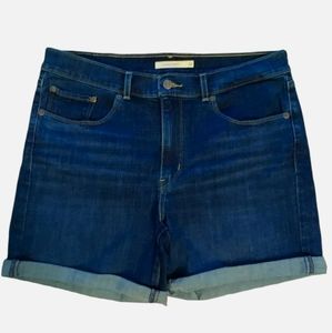 LEVI Women's Sz 30 Blue Jean Shorts, Dark Wash